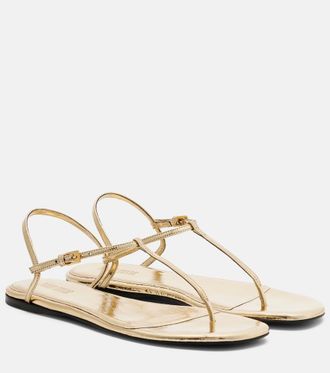 PARIS TEXAS Montecarlo metallic leather thong sandals