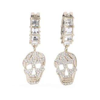 Alexander McQueen Alexander McQueen, Earrings, female, Gray, Size: ONE SIZE Pave Skull Earrings