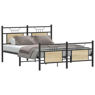 Berkfield Home Bed Frame without Mattress Sonoma Oak 150x200 cm King Size Engineered Wood in Brown