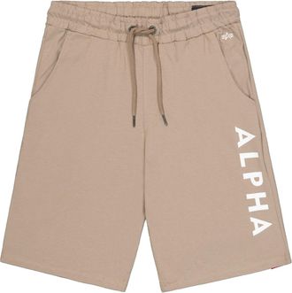 Alpha Industries Shorts ALPHA INDUSTRIES Alpha Jersey Short, Herren, Gr. 3XL, Normalgr&ouml;ssen, beige (vintage sand), Obermaterial: 100% Baumwolle, Hosen Shorts