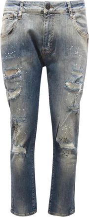 Jijil Gedistresseerde Blauwe Broek - Dames - Slim Fit Jeans - Blauw - W28 - Jeans