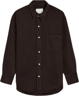Citizens Of Humanity Carter Shirt met afgeronde zoom - Dames - Overhemden - Bruin - M - Katoen - Overhemden