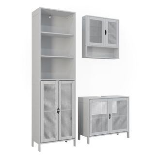 Vicco Juego De Muebles De Ba&ntilde;o De 3 Piezas Liora, Blanco, 3 Partes, Vicco