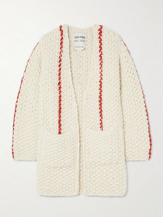 Escvdo Cardigan In Lana Merino Cocoon - Avorio