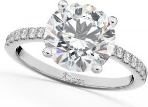 Allurez Round Diamond Engagement Ring 18K White Gold (2.21ct)