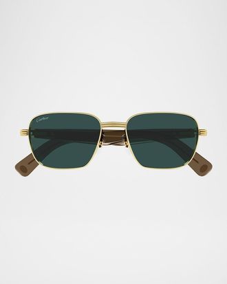 Cartier Men & apos;s CT0538SM Metal Rectangle Sunglasses