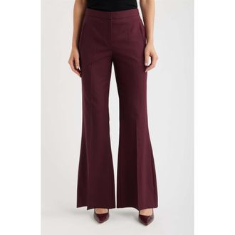 BOSS Talia Wool Blend Flare Pant in Port Royale at Nordstrom, Size 10