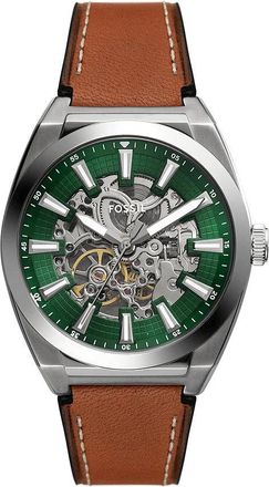 Fossil Everett Automatisch Horloge - Heren - Horloges - Bruin - ONE Size - Leer - Accessoires