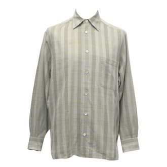 Ermenegildo Zegna Green Checked Cotton Shirt Size S