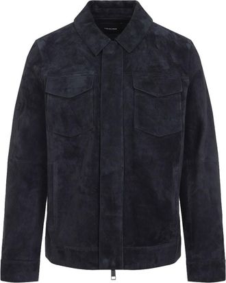 Yves Salomon Black Shirt Collar Jacket