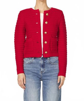 Dear John Denim Cambria Knit Jacket In Cherry Red