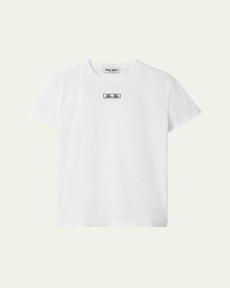Miu Miu Embroidered Logo Jersey T-Shirt