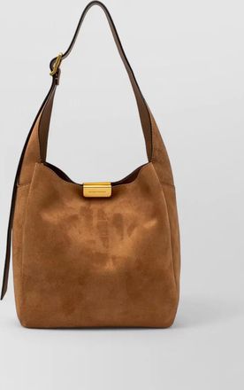 Gianni Chiarini suede shoulder bag gold tone hardware strap