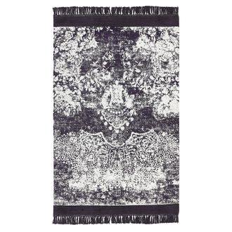 Beliani Beliani - Alfombra De Viscosa Violeta Blanco 140 X 200 Cm Algod&oacute;n Flecos Envejecido Akarsu