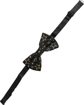 Dolce & Gabbana Star-Patterned Silk Bow Tie - Black