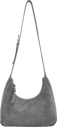 Fredsbruder FREDsBRUDER Leather Shoulder Bag Velvet Wild Midi Hobo Dark Grey Taupe
