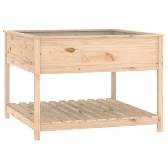 Berkfield Home Planter with Shelf 111.5x111.5x81 cm Solid Wood Pine in Light Oak