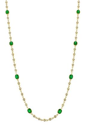 Bony Levy El Mar Station Emerald & Diamond Necklace in 18Ky 67Mx2.913 at Nordstrom, Size 17