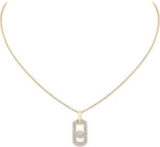 Messika So Move Diamond Pav&eacute; 18K Gold Necklace in Yellow Gold at Nordstrom
