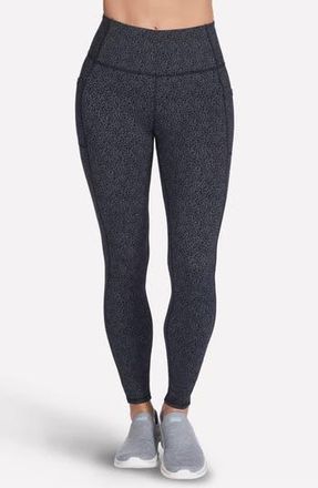 Skechers GO WALK Full Length High Waist Daisies Legging in Black Ditzy Daisies at Nordstrom Rack, Size Small