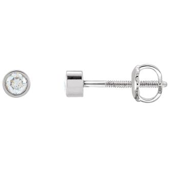Diamond2Deal 1/8ct Lab-Grown Diamond Stud Earrings Clarity SI, Color G-H, 14k Gold
