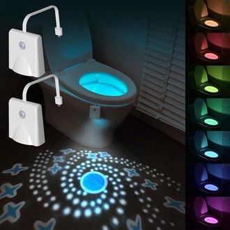OEM Luce Da Bagno Multicolore Che Si Accende Automaticamente Con Il Movimento, Proiezione Di Stelle. Ricaricabile. Un Regalo Originale E Pratico. Per