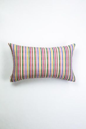 Archive New York Valentina Rainbow Striped Cotton Handwoven Rectangle Throw Pillow at Nordstrom, Size 12X20