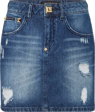 Philipp Plein Denim Mini Skirt