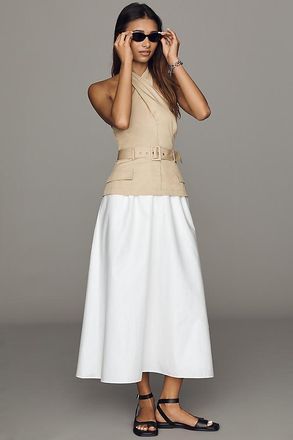 ASTR the Label 100% Cotton Halter Twofer Midi Dress