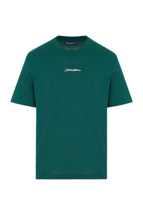 Dolce & Gabbana EMBROIDERED LOGO T SHIRT Size: 50, colour: GREEN