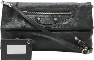 Balenciaga Pre-owned Cross Body Bags, male, Gray, Size: ONE SIZE Pre-owned The Giant Envelope Leather 2way Clutch Bag
