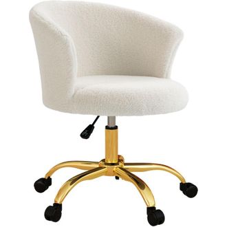 Vinsetto Vinsetto - Sedia Girevole da Ufficio Regolabile in Altezza Bianco e Oro