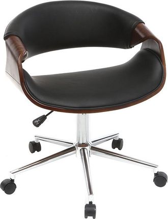 Miliboo Miliboo - Poltrona da ufficio design in poliuretano Nero/Noce aramis