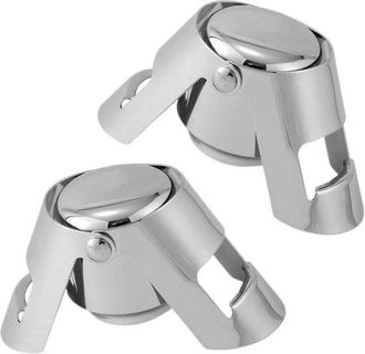 OEM Juego De Tapones Para Champ&aacute;n - Tap&oacute;n Para Botella - Conserva Las Burbujas - Acero Inoxidable - Juego De 2 - Plateado