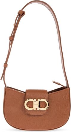 Ferragamo Schoudertas Gabby - Dames - Schoudertassen - Bruin - ONE Size - Leer - Tassen