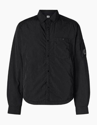 C.P. Company Mens Chrome-R Lens Logo Padded Black Nylon Overshirt - Size: Regular/36