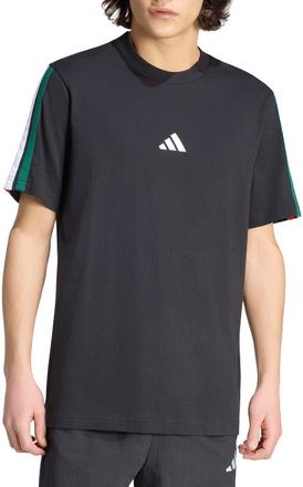 adidas 3-Stripes Tee in Black/Green/White/Scarlet at Nordstrom Rack, Size Xx-Large