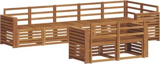 vidaXL Conjunto De Sof&aacute;s De Exterior 8 Uds. Natural Poli&eacute;ster Vidaxl
