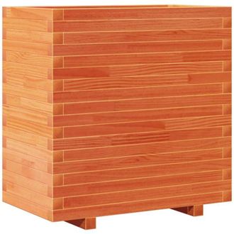 vidaXL Jardinera Madera Maciza De Pino Marr&oacute;n Cera 70x40x72 Cm Vidaxl