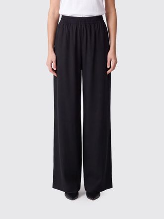 Fabiana Filippi Wool Blend Palazzo Trousers with Elastic Waist and Jewel Detail