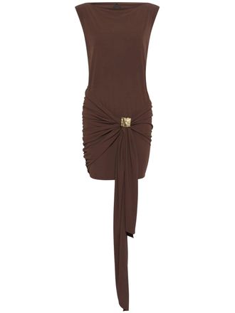 Marella Brown Scena Structured Mini Brown Dress