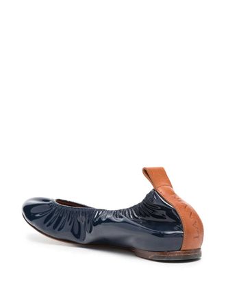 Lanvin Patent Leather Ballerina Flat - Navy