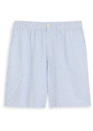 Wax London Kurt Striped Woven Shorts - Blue And White - XL