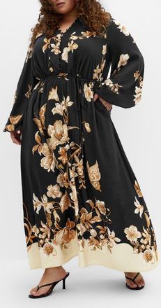 City Chic Fernanda Placed Floral Maxi Dress at Nordstrom, Size Xs
