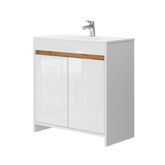 Vicco Conjunto De Muebles De Ba&ntilde;o Lemgo, Blanco, 2 Partes, Armario Bajo 80 Cm