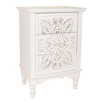 Wanderlust Deco Mesita de madera blanca 46x32.5x67