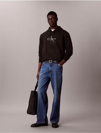 Calvin Klein Jeans Calvin Klein Mens Monologo Fleece Hoodie - Black - XL