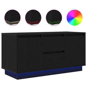 Berkfield Home TV Cabinet with LED Lights Black Oak 100x41x50 cm | Size: 100 x 41 x 50 cm
