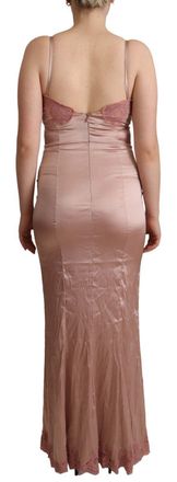 Dolce & Gabbana Womens Pink Lace Long Bodycon Maxi Polyester Dress