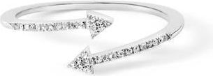 House of Brilliance Silver 1/5 Cttw Diamond Double Arrowhead Open Ring at Nordstrom, Size 9